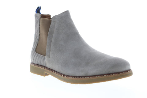 Steve Madden P-Hilow Mens Gray Suede Slip On Chelsea Boots Shoes