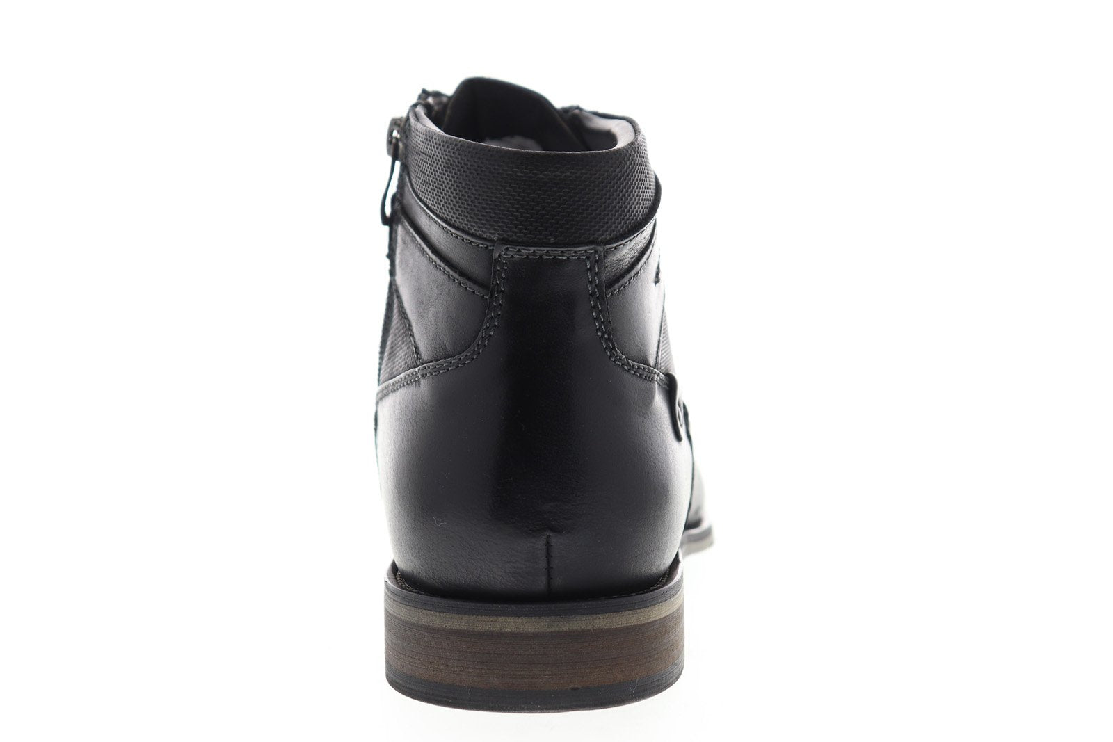 Steve Madden P-Jitter Mens Black Leather Zipper Casual Dress  display picture 1