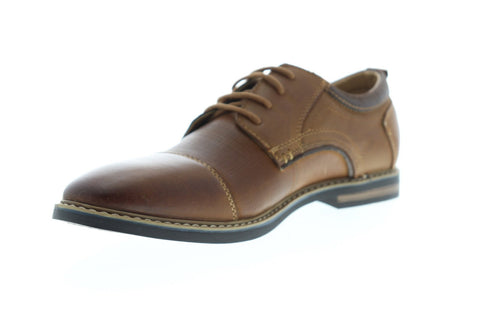 Steve Madden P-Kaiser Mens Brown Leather Casual Lace Up Oxfords Shoes
