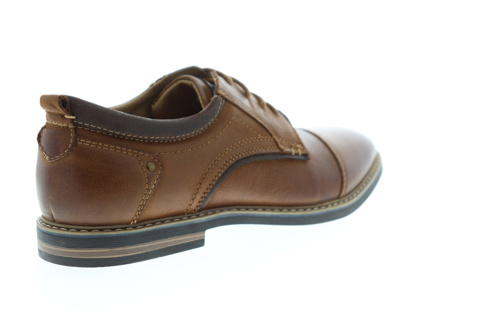 Steve Madden Tan/Brown Leather Cap-Toe Derby Lace-Ups HASEN Tan Leather Men main image 3