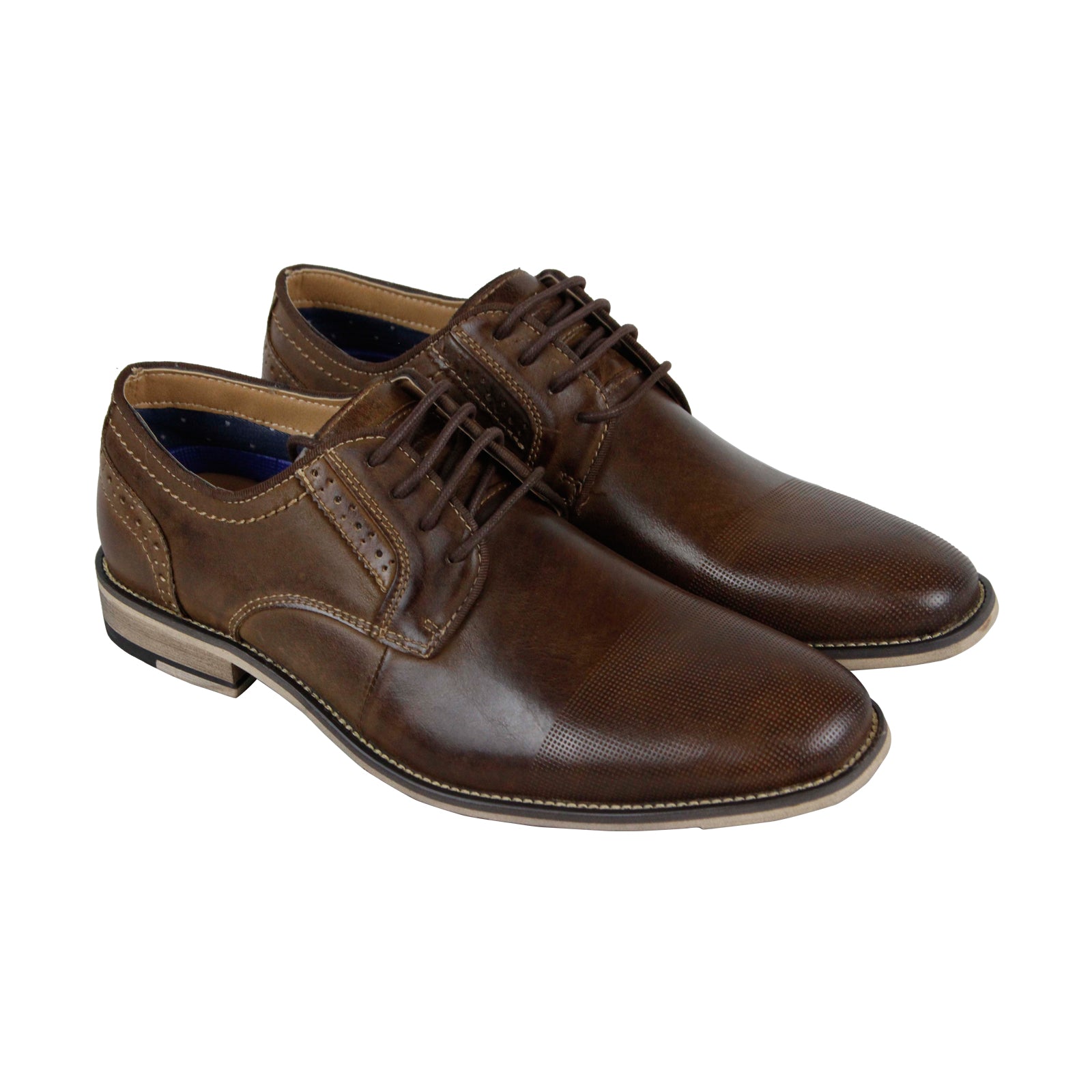 Steve Madden P-Kaptin Mens Tan Brown Leather Lace Up Plain Toe Oxfords -  Ruze Shoes