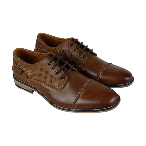 Steve Madden P-Kevin Mens Brown Leather Casual Lace Up Oxfords Shoes