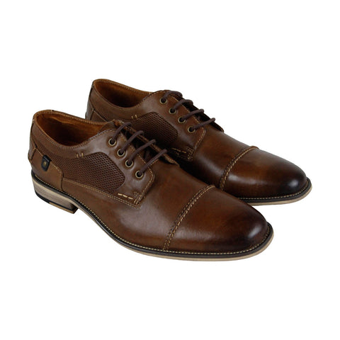 Steve Madden P-Kevin Mens Tan Brown Leather Lace Up Cap Toe  display picture 1