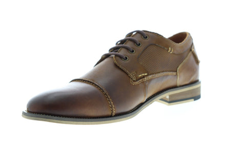 Steve Madden P-Kondo Mens Brown Leather Casual Lace Up Oxfords Shoes