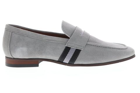 Steve Madden P-Ladd Mens Gray Suede Casual Slip On Loafers Shoes