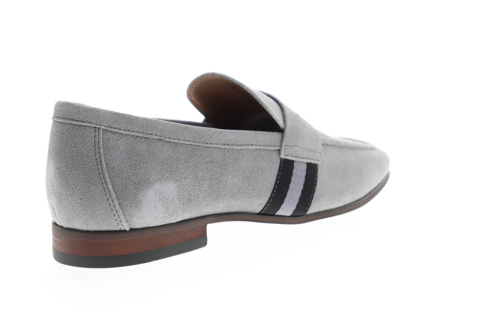 Steve Madden P-Ladd Mens Gray Suede Slip On Penny Loafers 