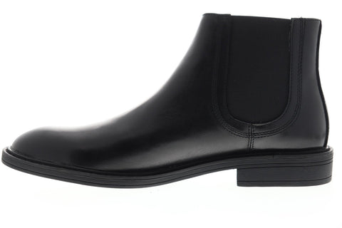 Steve Madden P-Lester Mens Black Leather Slip On Chelsea Boots Shoes
