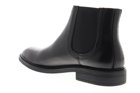 Steve Madden P-Lester Mens Black Leather Slip On Chelsea Boots Shoes