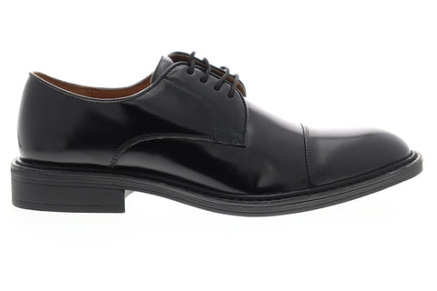 Steve Madden P-Luky Mens Black Leather Dress Lace Up Oxfords Shoes