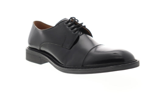 Steve Madden P-Luky Mens Black Leather Dress Lace Up Oxfords Shoes