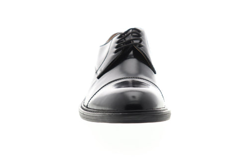 Steve Madden P-Luky Mens Black Leather Dress Lace Up Oxfords Shoes