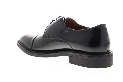 Steve Madden P-Luky Mens Black Leather Dress Lace Up Oxfords Shoes
