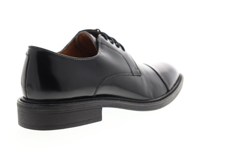 Steve Madden P-Luky Mens Black Leather Dress Lace Up Oxfords Shoes