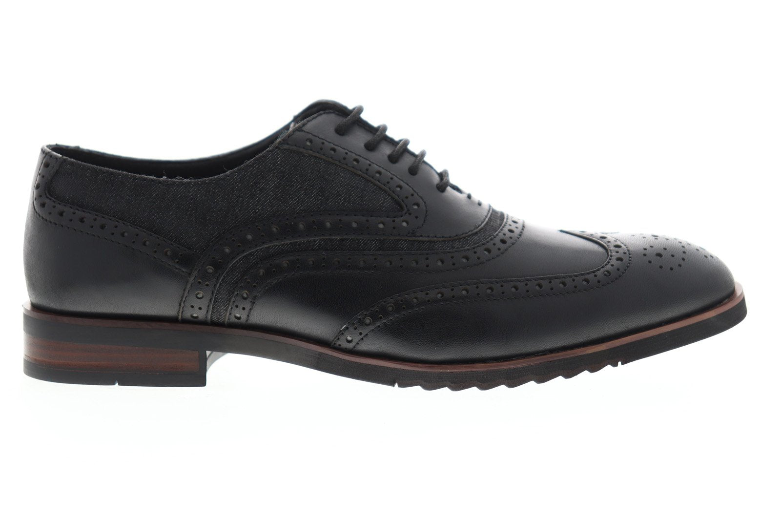 Steve Madden P-Marx Mens Black Leather Lace Up Wingtip  display picture 3