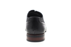 Steve Madden P-Marx Mens Black Leather Lace Up Wingtip 