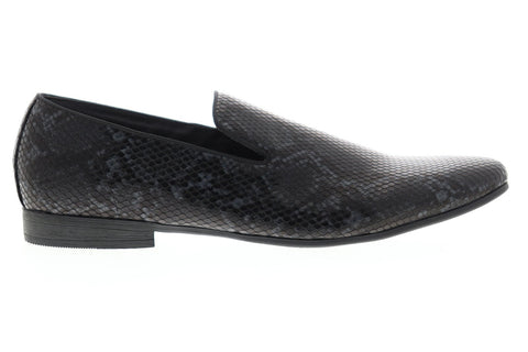 Steve Madden P-Mathis Mens Black Leather Casual Slip On Loafers Shoes