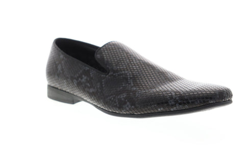 Steve Madden P-Mathis Mens Black Leather Casual Slip On Loafers Shoes