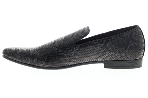 Steve Madden P-Mathis Mens Black Leather Casual Slip On Loafers Shoes