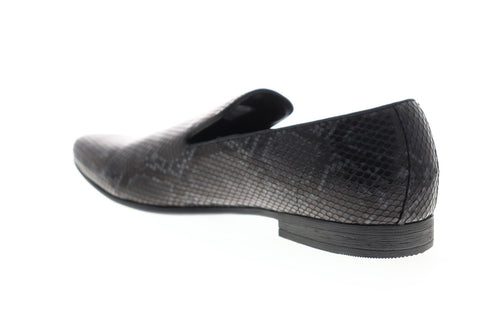 Steve Madden P-Mathis Mens Black Leather Casual Slip On Loafers Shoes