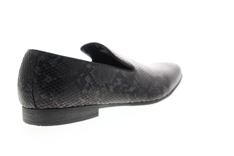 Steve Madden P-Mathis Mens Black Leather Casual Slip On Loafers Shoes