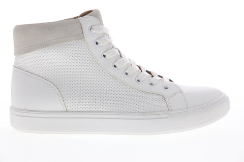 Steve Madden P-Migos Mens White Leather Lace Up High Top Sneakers Shoes