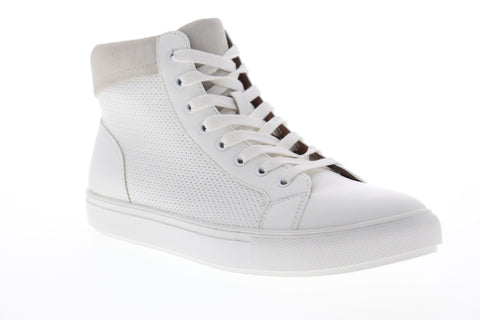 Steve Madden P-Migos Mens White Leather Lace Up High Top Sneakers Shoes
