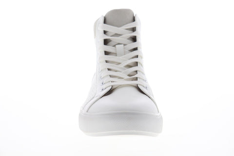Steve Madden P-Migos Mens White Leather Lace Up High Top Sneakers Shoes
