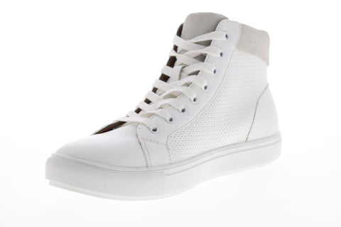 Steve Madden P-Migos Mens White Leather Lace Up High Top Sneakers Shoes