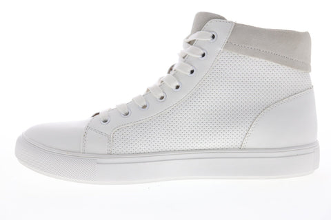 Steve Madden P-Migos Mens White Leather Lace Up High Top Sneakers Shoes