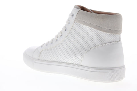 Steve Madden P-Migos Mens White Leather Lace Up High Top Sneakers Shoes