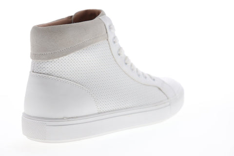 Steve Madden P-Migos Mens White Leather Lace Up High Top Sneakers Shoes