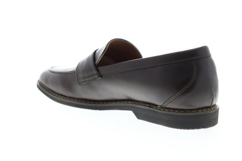 Steve Madden P-Ominy Mens Brown Leather Dress Slip On Loafers Shoes