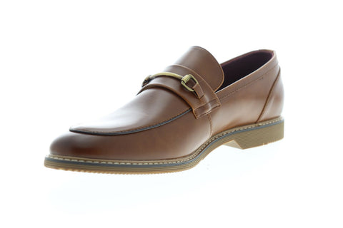 Steve Madden P-Orson Mens Brown Leather Slip On Casual Loafers Shoes