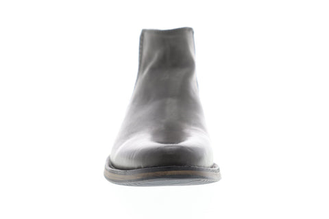 Steve Madden P-Quahog Mens Gray Leather Slip On Chelsea Boots Shoes