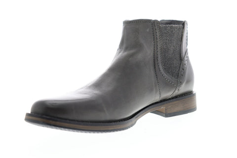 Steve Madden P-Quahog Mens Gray Leather Slip On Chelsea Boots Shoes