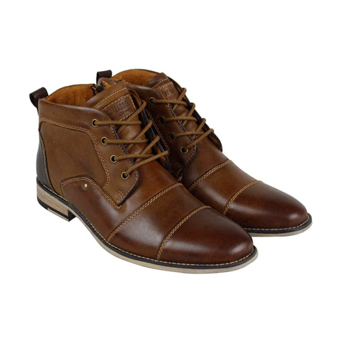Steve Madden P-Quoth Mens Brown Leather Lace Up Casual Dress Boots Steve Madden P-Quoth Mens Brown Leather Lace Up Casual Dress Boots