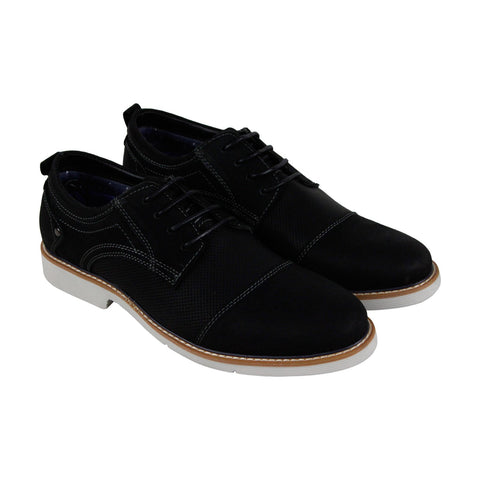 Steve Madden P-Shook Mens Black Leather Casual Lace Up Oxfords Shoes