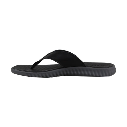Steve Madden P-Tactic Mens Black Leather Slip On Flip-Flops Sandals Shoes