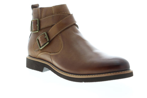 Steve Madden P-Tanur Mens Brown Leather Zipper Casual Dress Boots Shoes