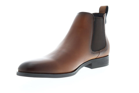 Steve Madden P-Yearn Mens Brown Leather Slip On Chelsea Boots Shoes