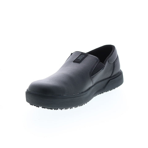 Caterpillar Prorush Slip Resistant+ Slip On Mens Black Leather Work Shoes