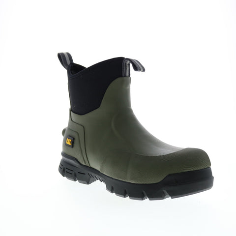 CAT Stormers 6" P723954 Mens Green Synthetic  Slip On Work Boots