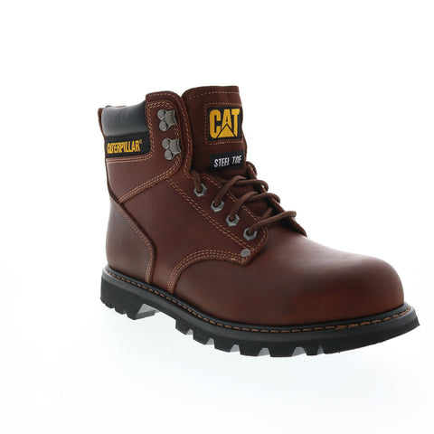 CAT Second Shift ST P89817 Mens Brown Wide Leather Lace Up Work Boots 