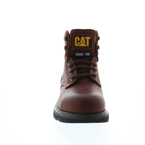 CAT Second Shift ST P89817 Mens Brown Wide Leather Lace Up Work Boots 