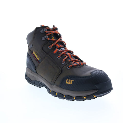 Caterpillar Navigator Mid Waterproof Steel Toe P90613 Mens Gray Wide Work Boots