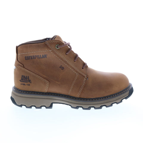CAT Parker SD ST P90715 Mens Beige Wide Leather Lace Up Work Boots