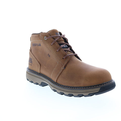 CAT Parker SD ST P90715 Mens Beige Wide Leather Lace Up Work Boots
