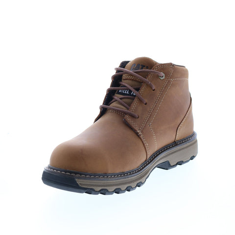 CAT Parker SD ST P90715 Mens Beige Wide Leather Lace Up Work Boots