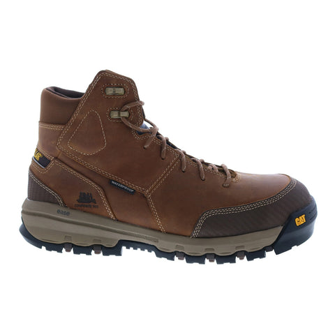 Caterpillar Device Composite Toe Waterproof Mens Brown Wide Work Boots