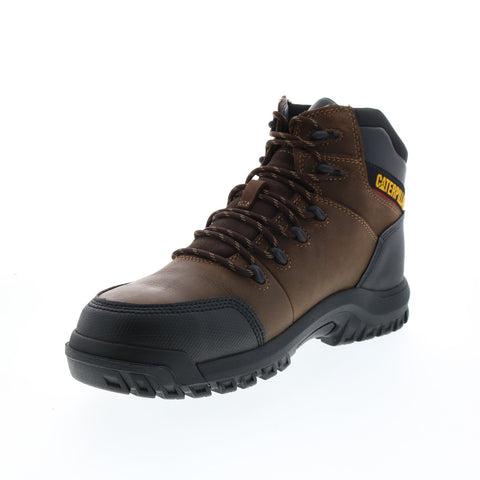 CAT Resorption CT WP P90977 Mens Brown Wide Leather Lace Up Work Boots 